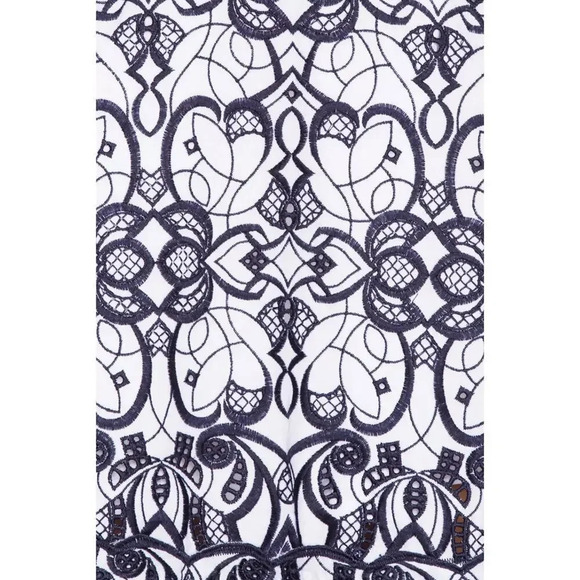 Jonathan Simkhai dark blue scalloped tiered ruffle mini dress size small - Picture 3 of 6